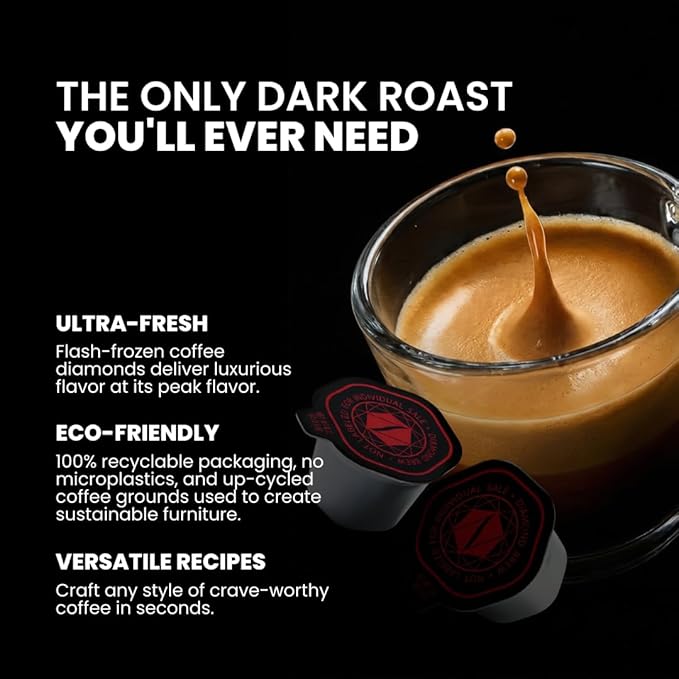 Luxury Dark Roast - 162mg Caffeine Hot or Iced Craft Instant Coffees Cold Brew Coffee Double Shot Espresso 12 Counts 100% Arabica Sugar Free No Additives - Original Diamond Brew (12)