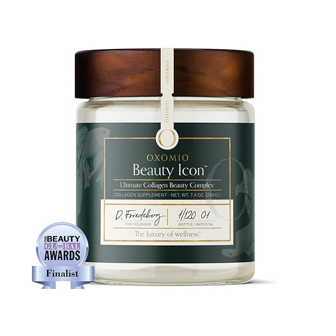 Beauty Icon Marine Collagen Peptides Powder Marine Collagen Powder for Healthier Hair Skin and Nails Collagen Beauty Complex 10.8 Grams per Serving 7.4 Oz Original Glass Bottle