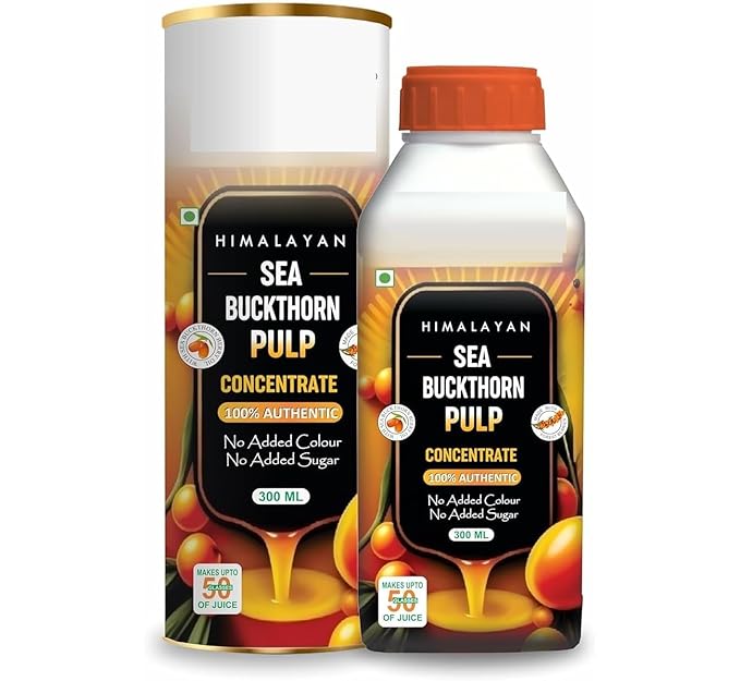 SS 100% Pure Sea Buckthorn Pulp 10.1Fl Oz | 300ml -Himalayan Sea Buckthorn Pulp Concentrate