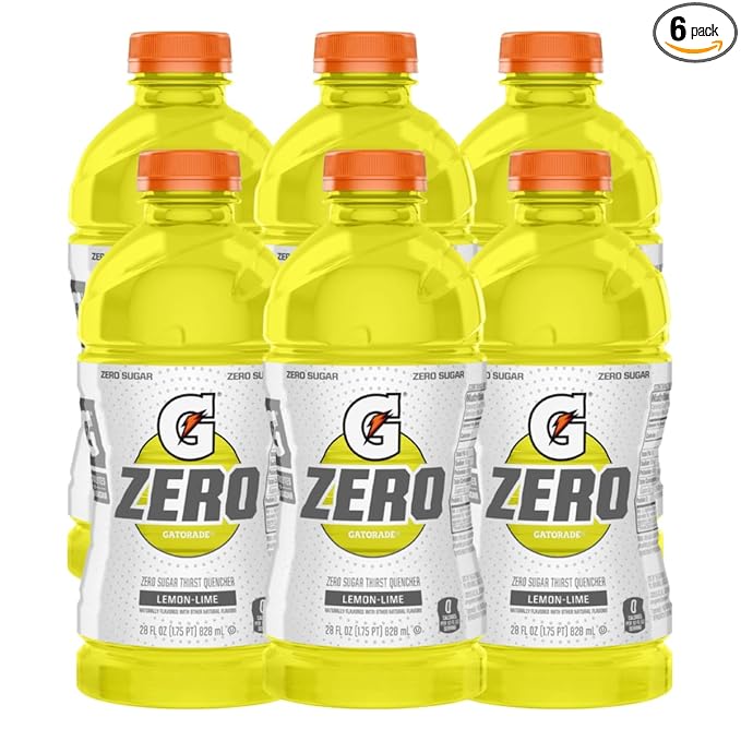 Thirst Quencher for Gatorade Zero Sugar Lemon Lime Thirst Quencher 28 Fl Oz Bottle (Pack of 6)