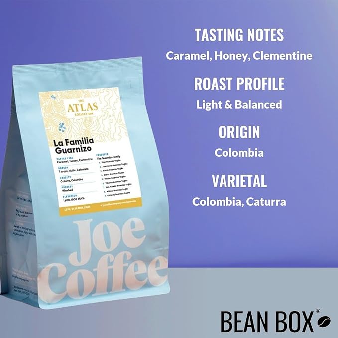 Bean Box Coffee Sampler - Roasted by Joe 4-Pack Freshly Ground Coffee Gourmet Coffee