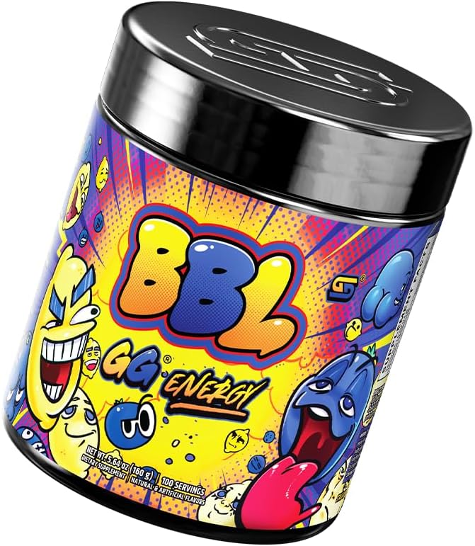 Gamer Supps GG Energy - BBL by Clooless (100 Servings) - Keto Friendly Gaming Energy and Nootropic Blend Sugar Free + Organic Caffeine + Vitamins + Immune Support Powder Drink