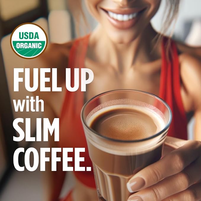 VitaCup Slim Organic Coffee Pods Diet Support with Ginseng Garcinia B Vitamins Bold Medium Dark Roast Single Serve Pod Compatible with Keurig K-Cup Brewers16 Ct
