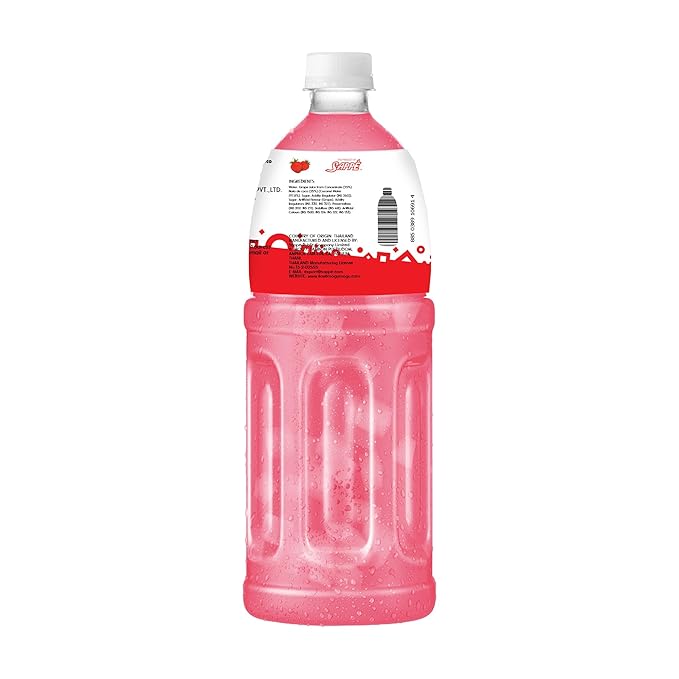 Mogu Mogu Strawberry Juice with 25% Nata De Coco 1000ml (12 Pack)