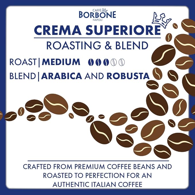 Caffè Borbone Crema Superiore Aluminum Capsules Compatible with Nespresso Original Machines Medium Roast 50 Count