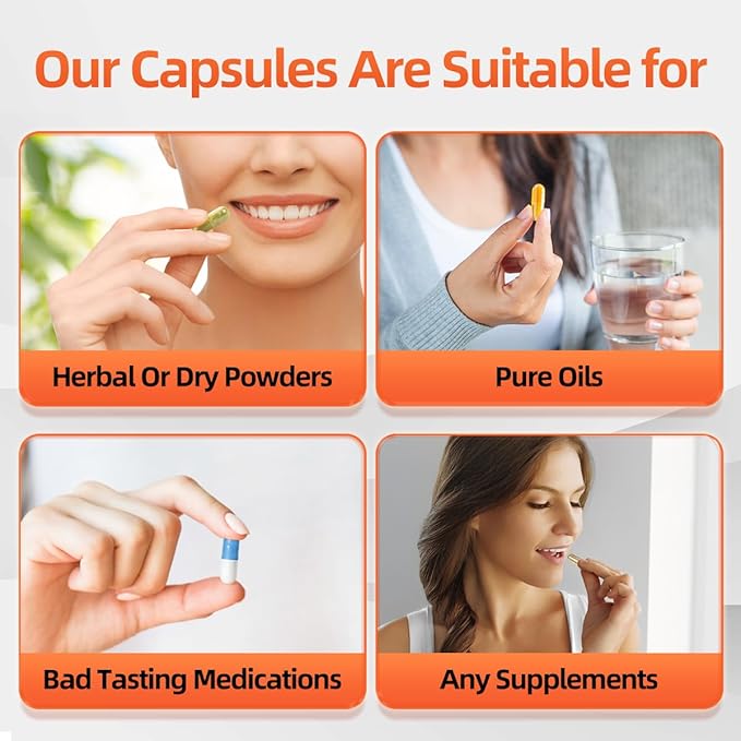 000 Capsules Separated 1000 Count Premium Vegan Empty Capsules Size 000 Separated in 2 Bags Clear Pill Capsule for DIY Supplement Filling