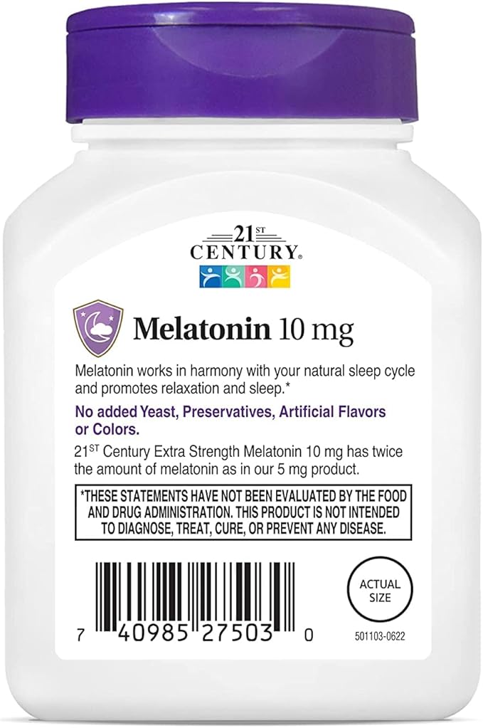 21st Century Melatonin Cherry Flavor 10 mg 120 Quick Dissolve Tablets - 2pc