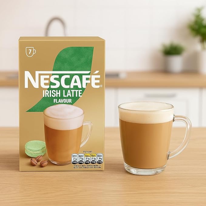 NESCAFÉ Irish Latte Instant Coffee Sachets x7 (Pack of 6 Total 42 Sachets) – Creamy Latte with Smooth Irish Flavour