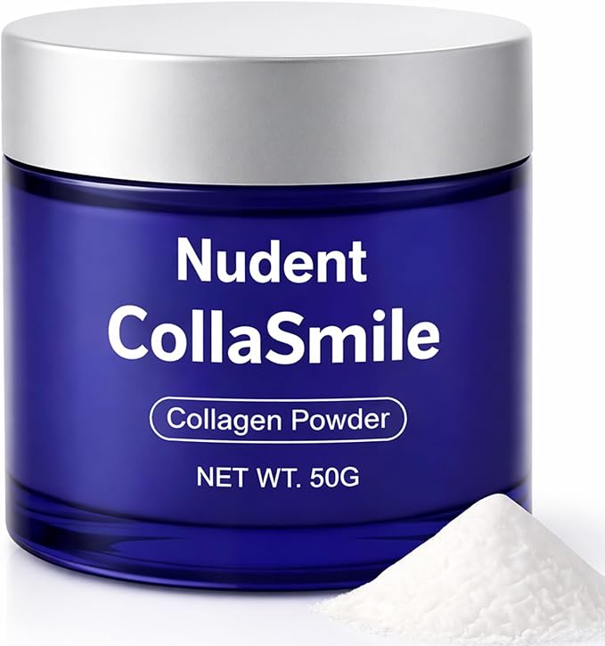 Nudent Collagen Powder Nano-Hydroxyapatite Teeth Powder Smile Strengthening Collagen Strengthens Gums &amp Enamel Gentle Formula for Gums Improve Overall Gum Strength 50g (1)