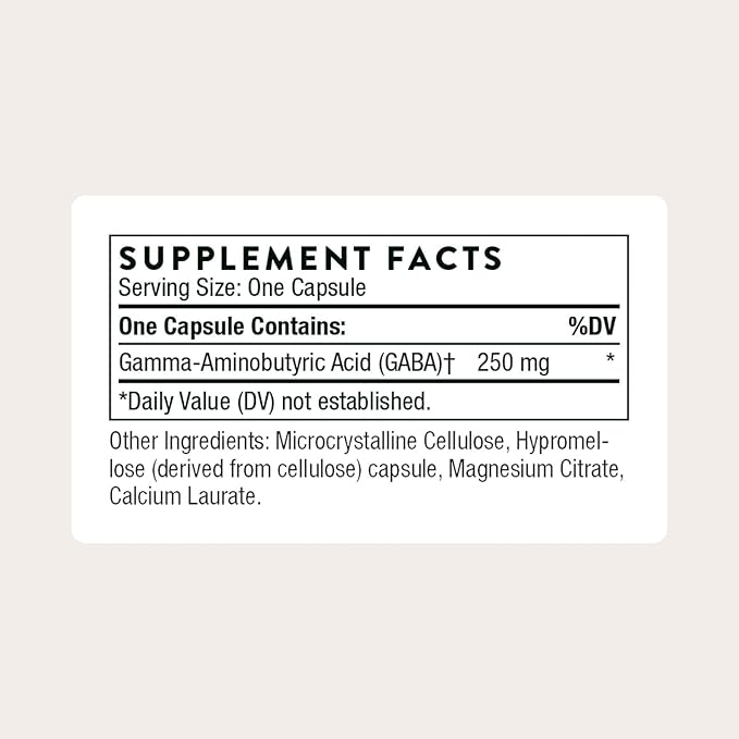 THORNE - PharmaGABA-250 - GABA Supplement - 250 mg Natural Source Gamma-Aminobutyric Acid - Promotes a Calm Relaxed Focused State of Mind* - 60 Capsules