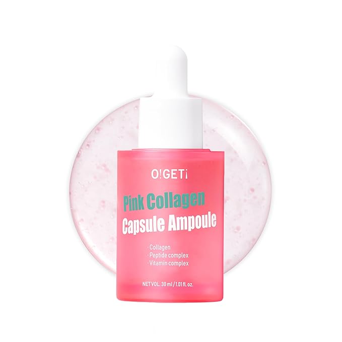 Pink Collagen Ampoule Triple Serum Capsules for Firmness with 300DA Ultra-Low Molecular Collagen Hypoallergenic 1.0 fl.oz