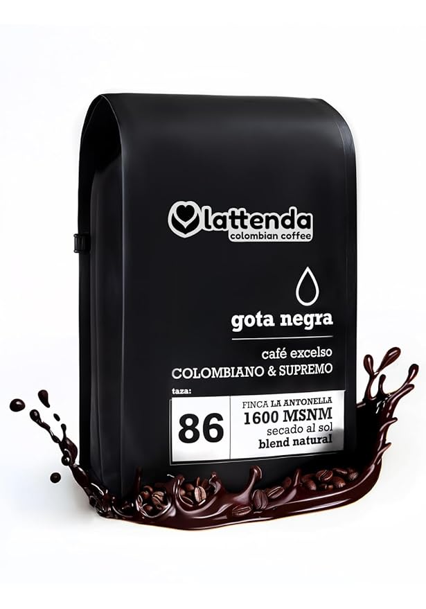 Lattenda Gota Negra Medium Roast Specialty Coffee (Whole Been) 340 Gr. - Caf Especial Colombiano Tostado