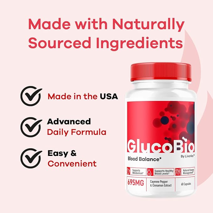 (2 Pack) GlucoBio Capsules - Official Gluco Bio Advanced Formula Support Pills - Maximum Strength Natural Gluco Bio Supplement Vitamin for Overall Health &amp Wellness Reviews 120 Capsules for 2 Mo