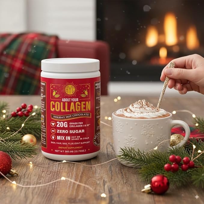 Chocolate Peptides Powder Grass Fed Hydrolyzed Type 1&amp3 Collagen Promotes Hair Skin Nails Bones Joint Health (30 Servings) (Hot Chocolate)