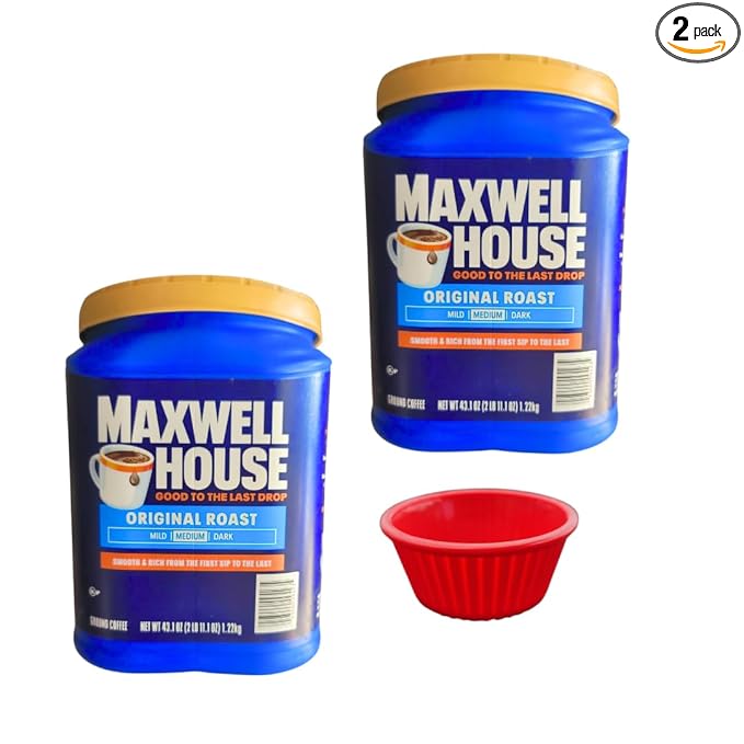 KING BUY BOX Cup 1 PCS Bundle with Original Roast Ground Coffee (43.1 oz 2 Pack) - Medium Roast compatible with Maxwell