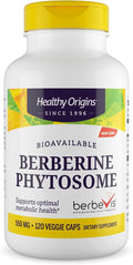 Healthy Origins Berberine Phytosome 550 mg (Berbevis) Berberine Supplement for Metabolic Support Non-GMO Vegan 120 Veggie Caps