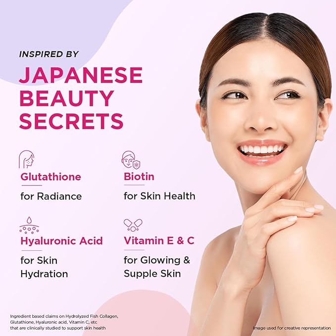Hydrolyzed Marine Collagen-100g | Made with Japanese Technology | Supplement for Women | for Skin Radiance &amp Hydration | Blueberry Lavender Flavour
