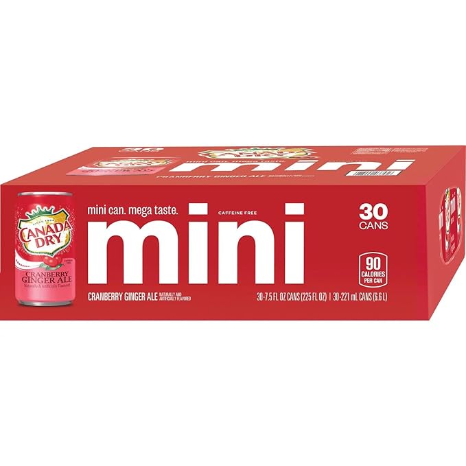 Canada Dry Cranberry Ginger Ale - 7.5 Fl Oz 30 Count