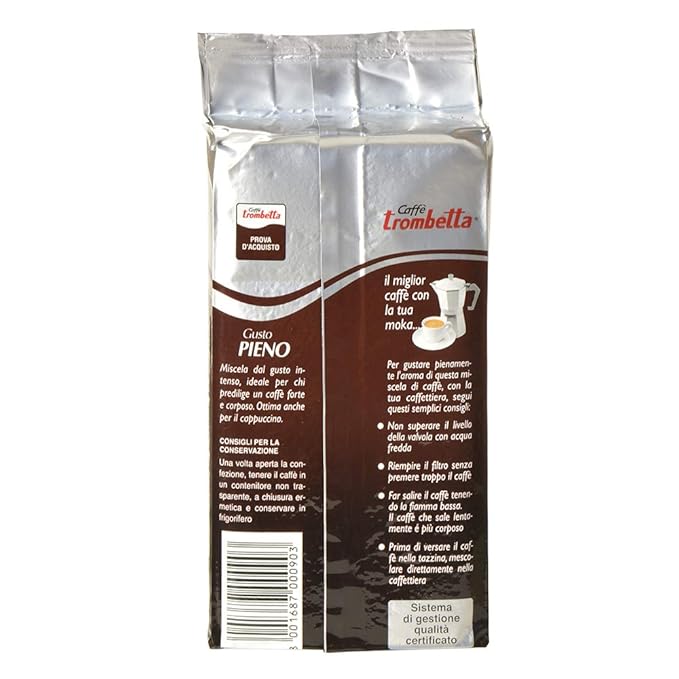 Trombetta Grinded Coffee Gusto Pieno 8.5 Ounce (Pack of 20)