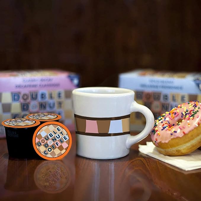 Caramel Swirl Medium Roast Flavored Decaf Coffee Pods for Keurig K Cups Makers from Double Donut 80 Capsules