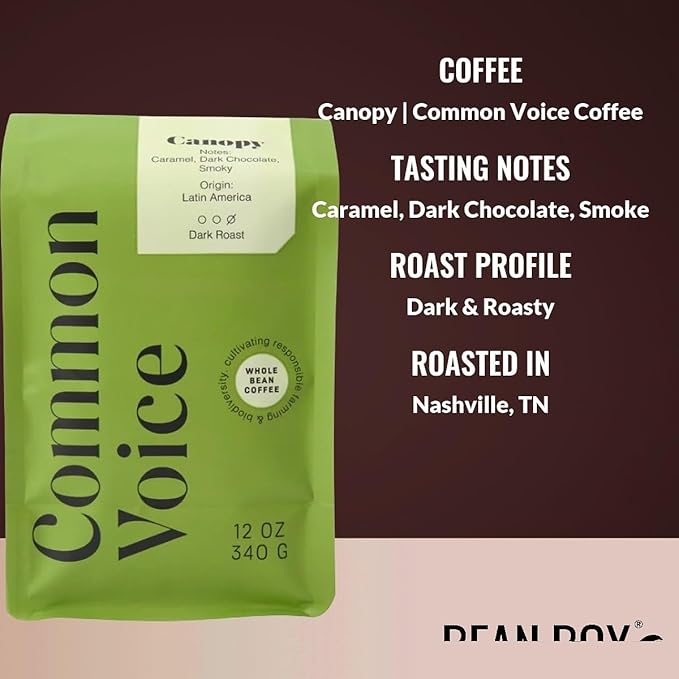Canopy Common Voice Coffee - Roasted by 8th &amp Roast Coffee Co. - Whole Bean Coffee - 2 Pound Bag