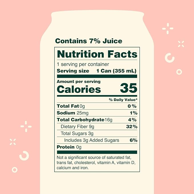 Prebiotic Soda Peaches &amp Cream Tropical Punch Strawberry Vanilla Watermelon Lime Prebiotic Soft Drinks Supports Digestive Health &amp Gut Health Plant Fiber Low Calorie Low Sugar Vegan |