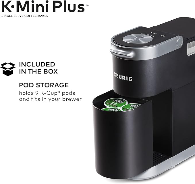 Keurig K-Mini Plus Single Serve Coffee Maker with Café Bustelo Espresso Style Dark Roast Coffee 72 K-Cup Pods