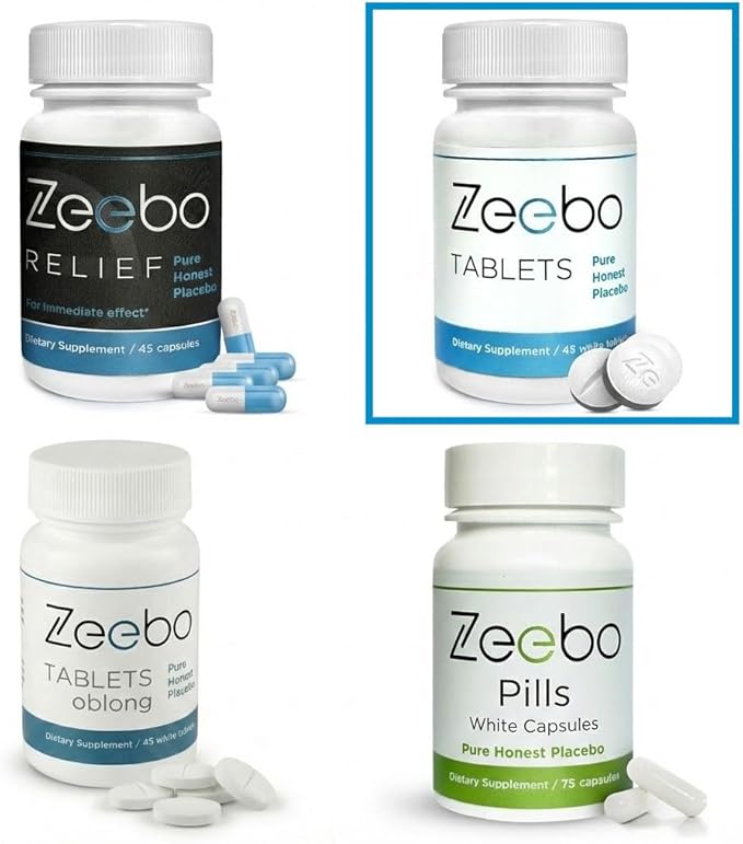 Zeebo Placebo Pills - Choose Tablet or Capsule Form (Tablets)