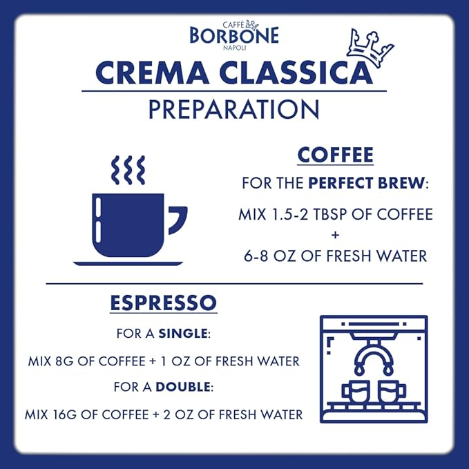 Caffè Borbone Whole Bean Coffee Medium Roast Arabica and Robusta Blend Crema Classica Full-Bodied and Balanced Italian Coffee 2.2 lb Bag