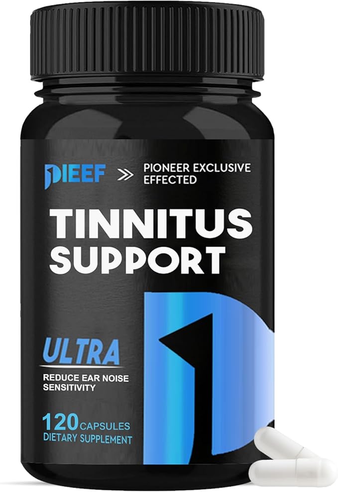 Tinnitus Relief for Ringing Ears 120 Capsules Tinnitus Support Supplement Promotes Ear Comfort &amp Hearing Wellness for Men and Women 60-Day Supply