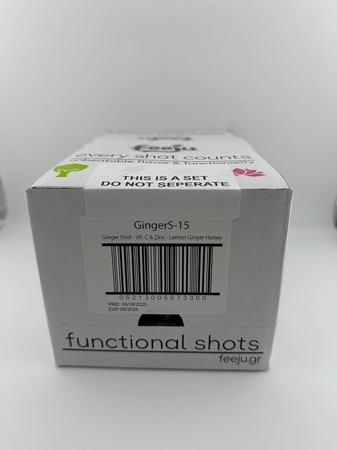 15 Pcs Lemon &amp Ginger Shots with Honey - 60ml Hand-squeezed Immunity Shots for Digestion and Energy Boost – No Allergens with Vitamin C and Zinc