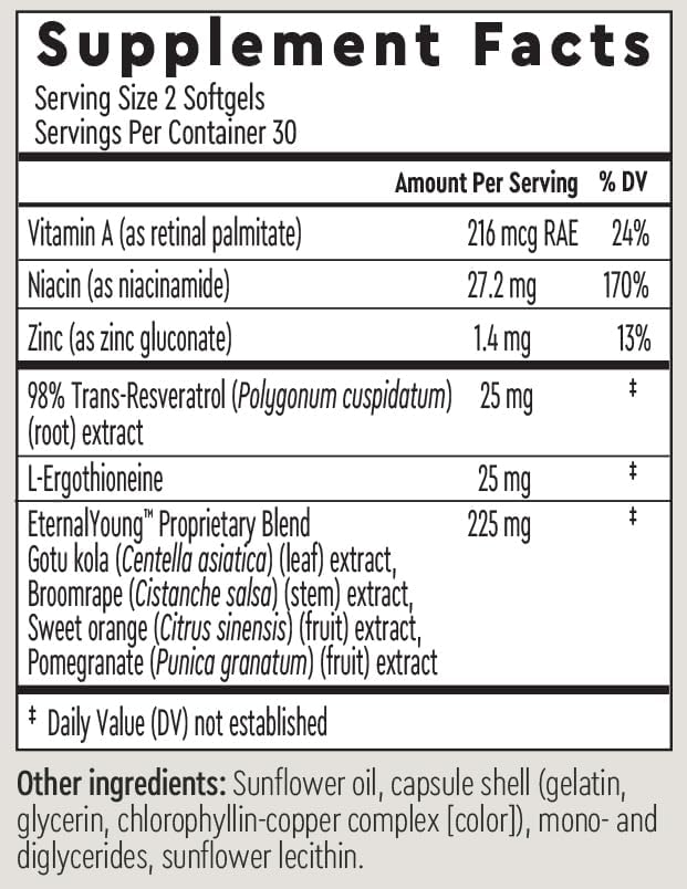 AURELIA Absolute Beauty | Advanced Cellular Anti-Aging Supplement | Increase Skin Moisture | with Zinc Resveratrol Niacinamide Ergothioneine &amp Retinol
