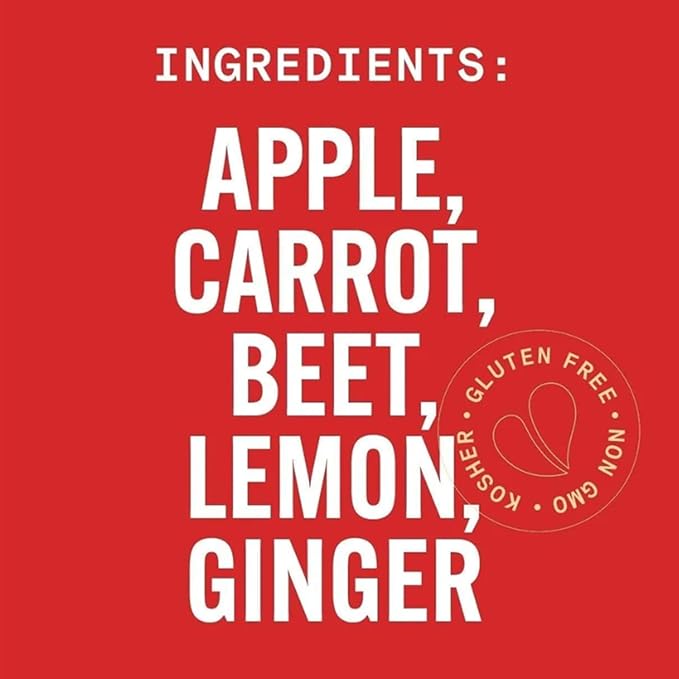 Pure Green Cold Pressed Juice - Rockin Beet - Fresh Functional Blend with Beet Carrot Apple Lemon Ginger - Natural Gluten Free Non-GMO No Artificial Colors or Flavors - Made from Real Fruits &a