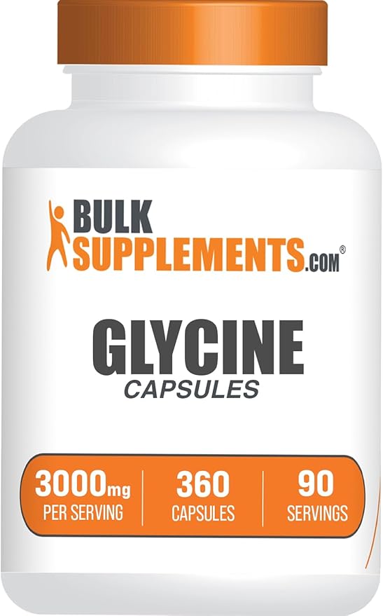 BulkSupplements.com Glycine Capsules - Glycine Supplements Amino Acid Supplement - Gluten Free 4 Capsules per Serving 360 Count (Pack of 1)