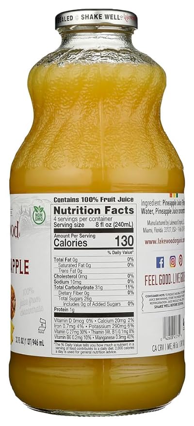 Juice Pure Pineapple 32 FO (Pack of 12) - Pack Of 12