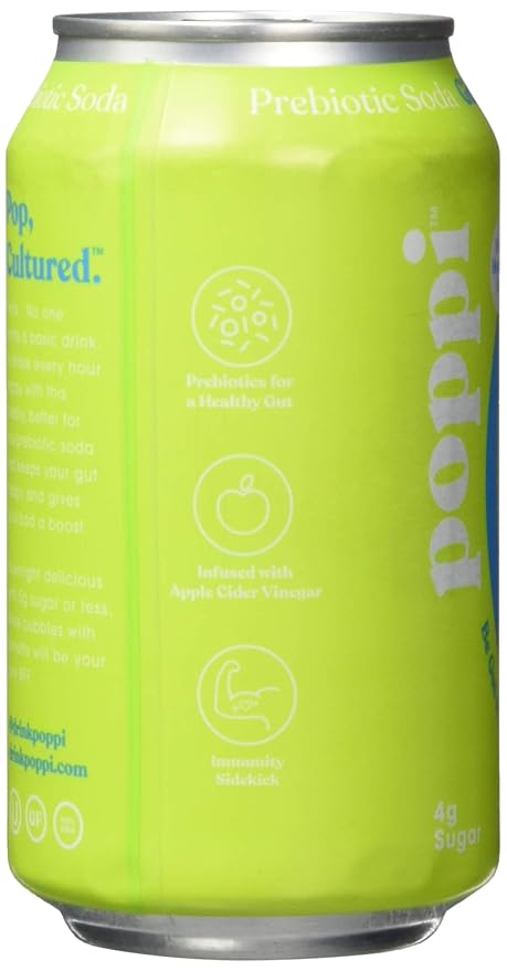 Poppi Ginger Lime Prebiotic Soda 12 Fl Oz (Pack of 12)