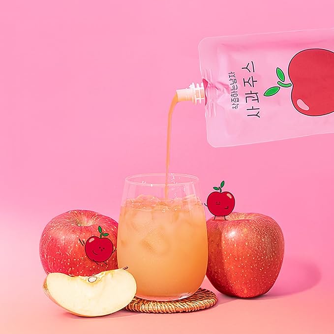 Gyeongbuk Sun Farm Apple Juice Nectar Beverage Drink 1Box(100ML/3.38fl.oz X 30ea) 100% Korean Organic Ingredients Cold-pressed No Additives All Family Vitamin Fruit Extract Juice