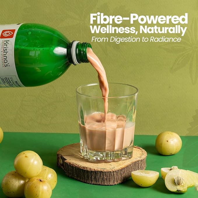 Krishna's Special Amla High Fiber Juice - 1000 ml | Fresh cold pressed Amla Juice | Helps Boosts Skin and Hair Health | Helps Detox | Rich in Vitamin C | Natural Immunity Booster