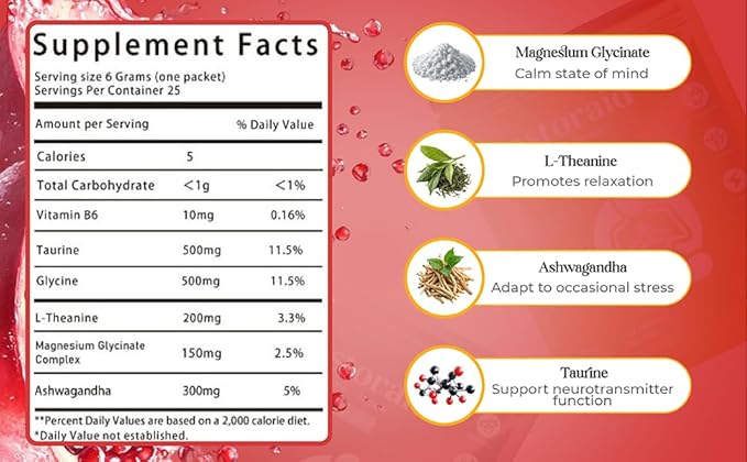 Restoraid Relaxation Drink Mix – 25 Packets | Magnesium L-Theanine Ashwagandha Taurine Glycine | Calming &amp Relaxing Supplement (Orange)