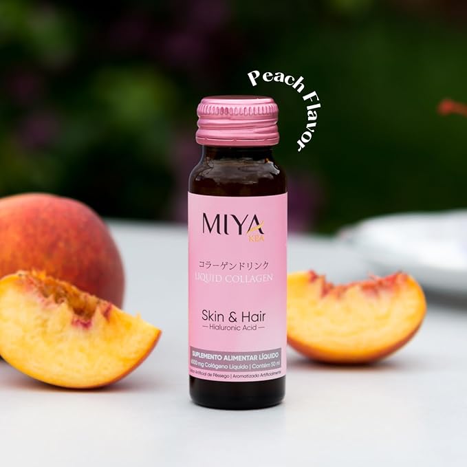 Hydrolyzed Liquid Collagen Drink | 6000mg Collagen Peptide from Wild Marine Fish from Japan per Bottle | Skin &amp Hair Benefits | Peach Flavor | Liquid Collagen for Women