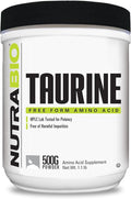 NutraBio Taurine Powder 500g | Pure Free-Form L-Taurine Amino Acid Supplement | Supports Cellular Health Energy and Wellness | Non-GMO USP Grade