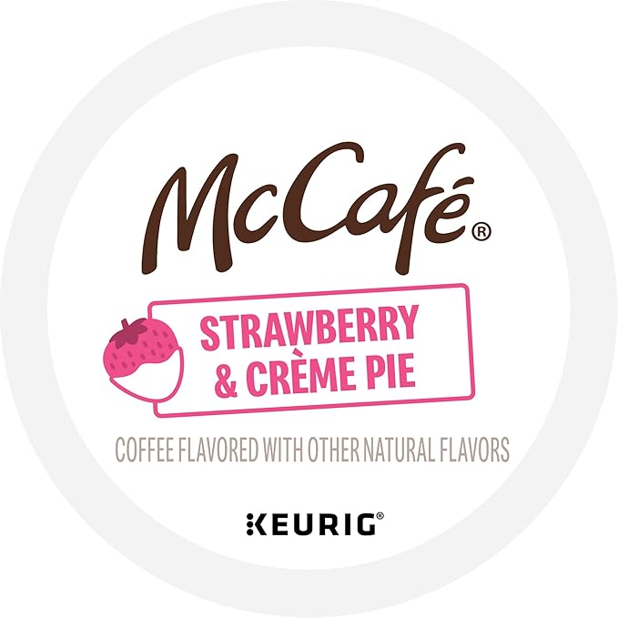 McCafé Strawberry &amp Crème Pie Light Roast Flavored Coffee Single Serve Keurig® K-Cup Pods Limited Edition 60 Count (6 Packs of 10)