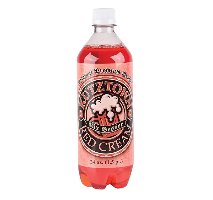 AmishTastes Soft Drinks Variety Box (Birch Beer Black Cherry Grape Red Cream) Kutztown Nix Besser PA Dutch Amish Style 96 Oz.