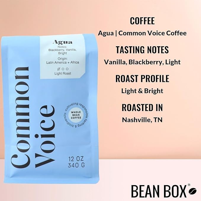 Agua Common Voice Coffee - Roasted by 8th &amp Roast Coffee Co. - Whole Bean Coffee - 2 Pound Bag