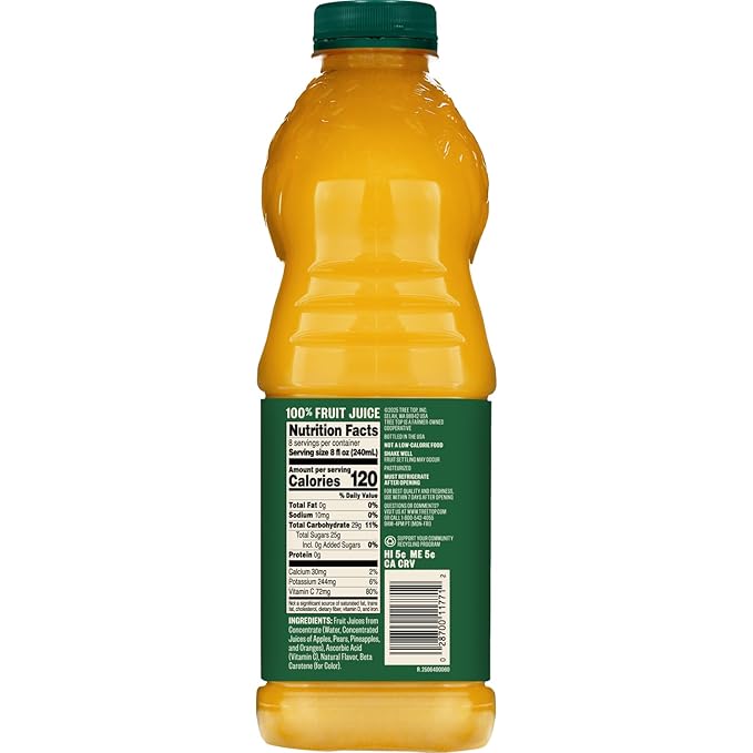 Tree Top Pineapple Orange Juice 64 Fl Oz (Pack of 8)