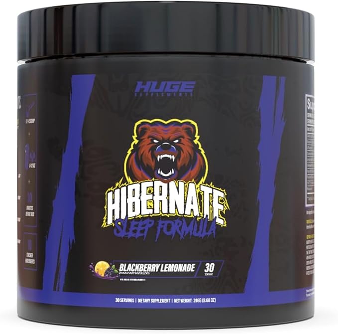 Hibernate Sleep Supplement Complete &amp Optimally Dosed Sleep Recovery Formula Relax &amp Unwind Includes GABA Valerian Root Melatonin 5-HTP &amp More (30 Servings) (BlackBerry Lemonade)