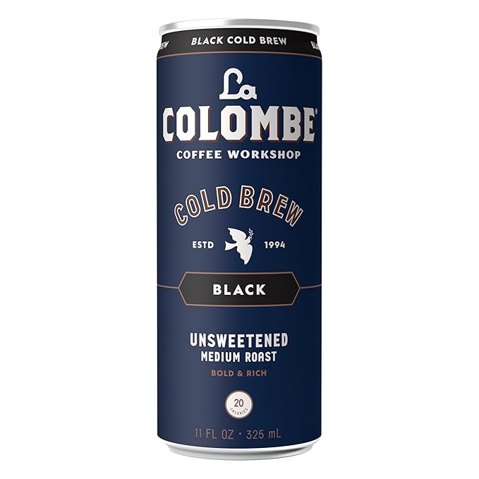 La Colombe Coffee Cold Brew Black Unsweetened 11 fl oz Cans (Pack of 12) Coffeehouse Quality Natural Sweetness Specialty Grade Coffee Beans Ready-to-Drink On-the-Go