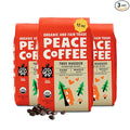 Peace Coffee Tree Hugger Signature Blend Dark Roast Whole Bean Coffee 12 oz Pack of 3 Organic Fair Trade Nutty Smooth Flavor Shade Grown Fresh Roasted