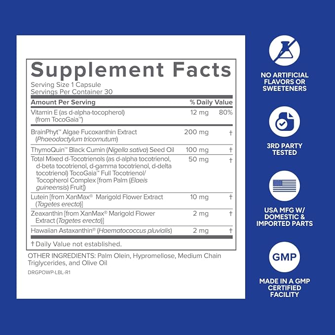 Gundry MD Power Phenols Brain Health Supplement for Cognition Focus Motivation Productivity and Energy - (30 Servings)