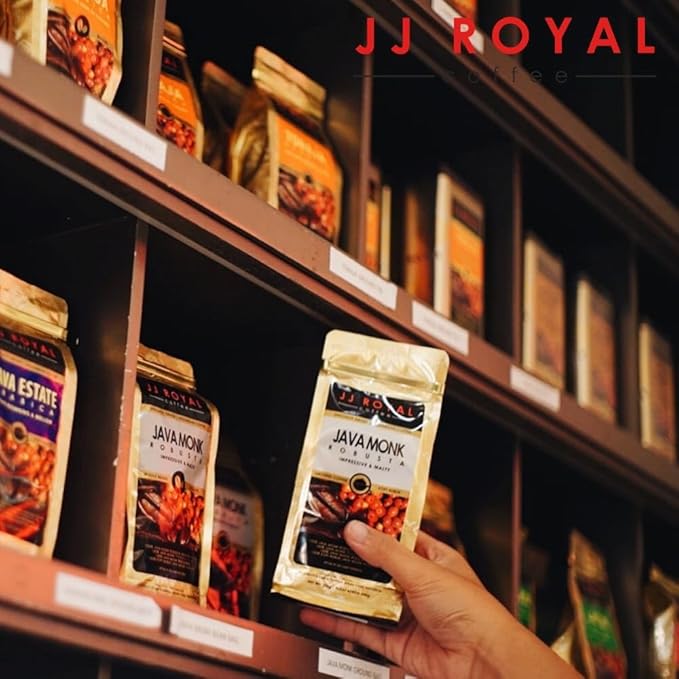 JJ Royal Coffee Java Monk Robusta 200g Ground Coffee (Pack of 4)